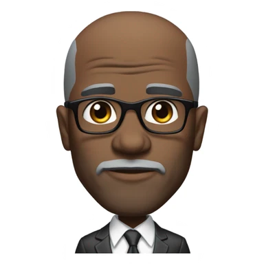 deon sanders with small round face and suit and glasses and buzz cut and small black eyes and small gray bearded and small black eyes and wrinkled forehead sticker