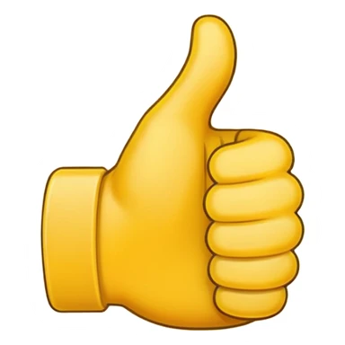 Thumbs up emoji but the thumb is tiny sticker