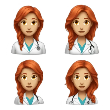 Psychiatrist with red hair women sticker