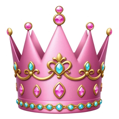 pink princess crown with bow sticker