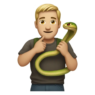 men holding a snake sticker