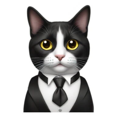Tuxedo cat in tie sticker