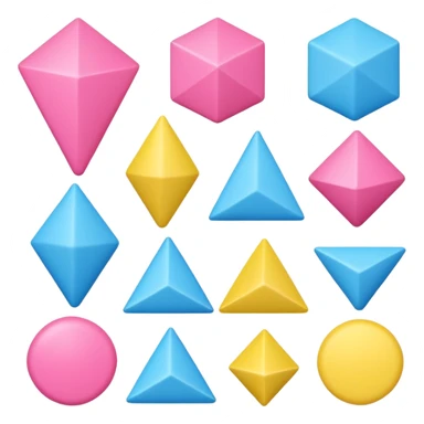 A collection of pink and blue and yellow shapes sticker