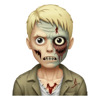 blonde zombie man sticker