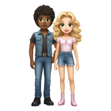 Glinda with a plush lace up and short jeans and a cute boy sticker