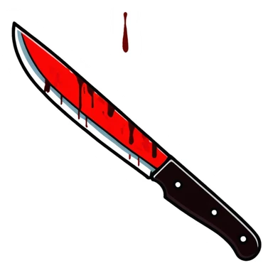 bloody knife with red blood stains sticker