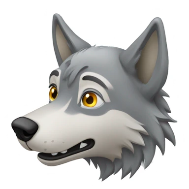 mascotte loup gris sticker