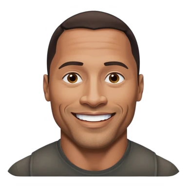 Dwayne Johnson with dark brown hair sticker