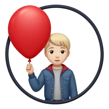 Child + balloon, Park Visitor, with park background, cicrle style frame. sticker