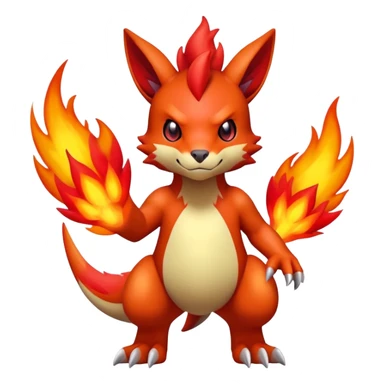 Cute Shiny Guilmon-Quilava-Fakémon-hybrid-creature (full body)  sticker