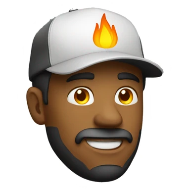 homme en feu  avec casquette sticker