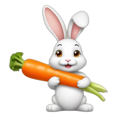 Lapin avec une carotte sticker