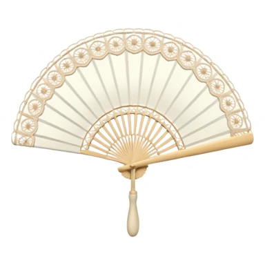 White lace handheld fan sticker