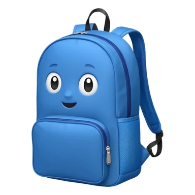 a blue kid Backpack with zip sticker