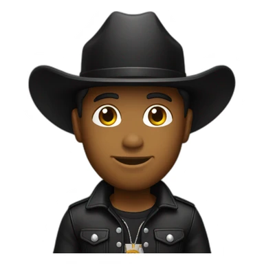 A-toy-wearing-all-black-with-cowboy-boots sticker