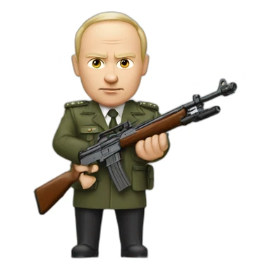 Vladimir poutine avec un fusil sticker