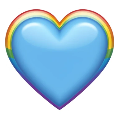 blue heart with a rainbow border sticker