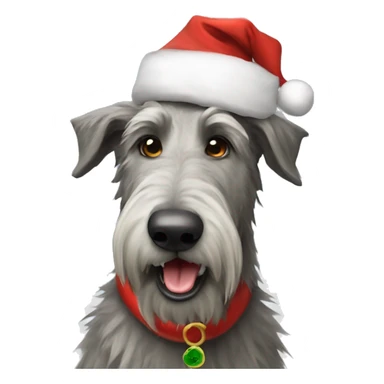  Irish wolfhound dog with santa hat sticker