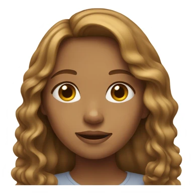 a girl with long wavy light brown hair sticker