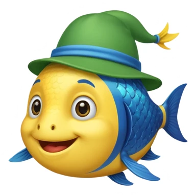 fish with green hat sticker