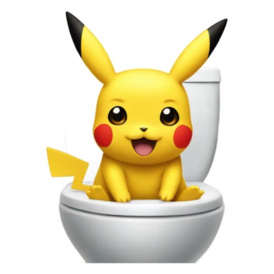 Pikachu sitting on a toilet sticker