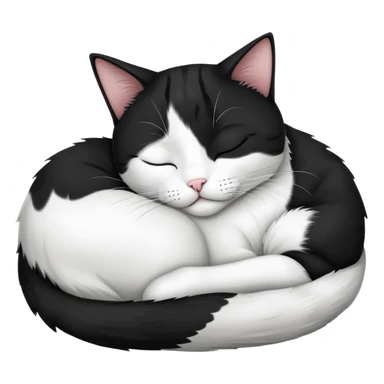 Black and white Devon cat sleeping sticker