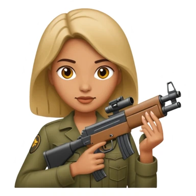 Chick with machine gun sticker
