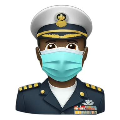 a military Head in a Medical masks sticker