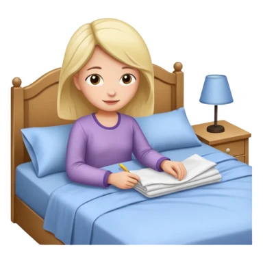Girl organizing bed sticker