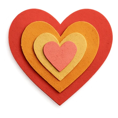 heart, layered paper craft style sticker