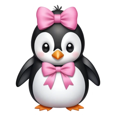 Cute penguin with a pink bow sticker