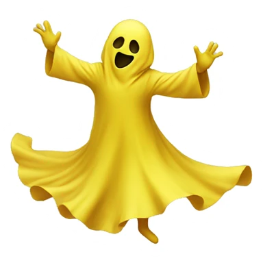 yellow nice ghost dancing sticker
