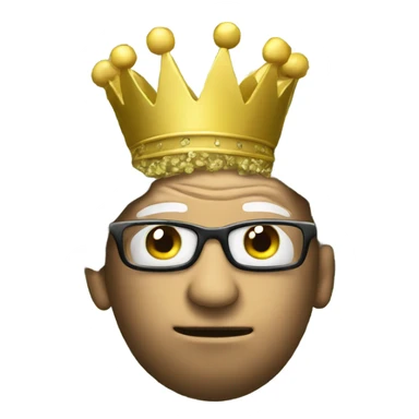 Big Brain wearing a crown on top of stack of cash sticker