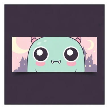 pastel horror banner, cute, expressive, minimal, variation 1 sticker