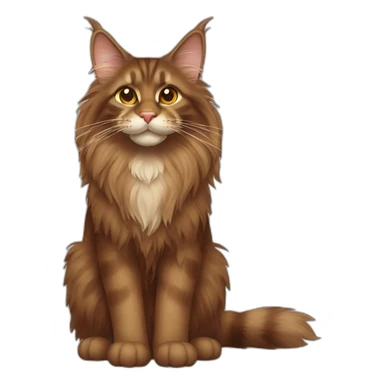 Brown maine coon cat sticker