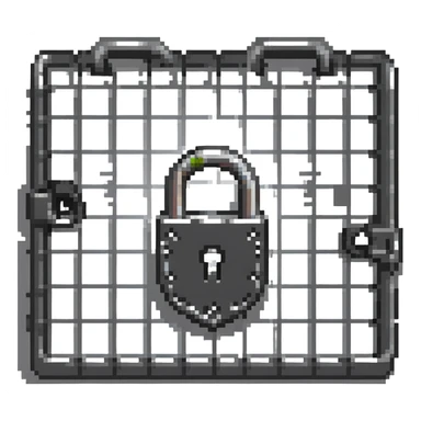 cage with lock sticker