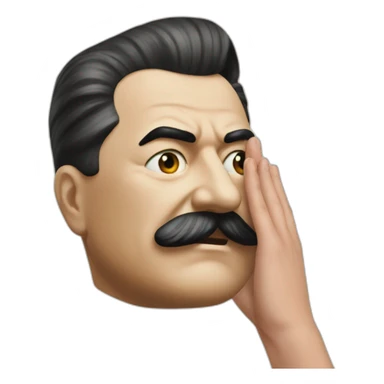 Stalin covers his face with his hand sticker