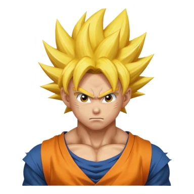 Goku's transformation with yellow hair emoji sticker