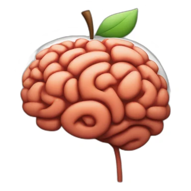 generate a brain enodzi in the apple copany style with the side wiew sticker