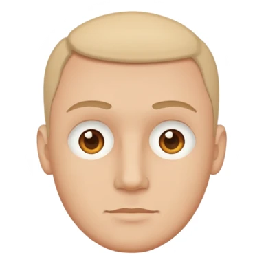 Create a clean emoji-style illustration of a man's face,
round head, simple shapes, flat colors,
keeping the facial features from the reference photo,
emoji style like Apple emojis, white background sticker