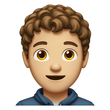 boy with brown hair portrait sticker