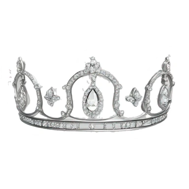 small dainty british diamond tiara silver sticker