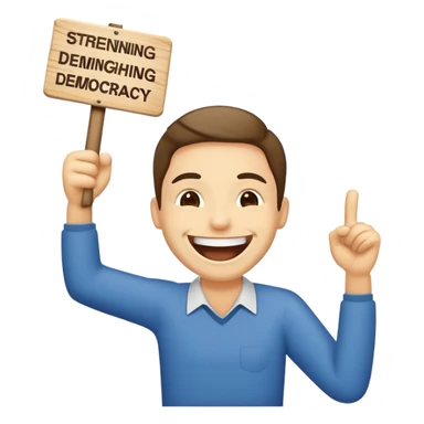 strengthening democracy funny sticker