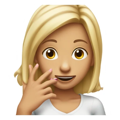 girl flirtatiously biting her nails sticker