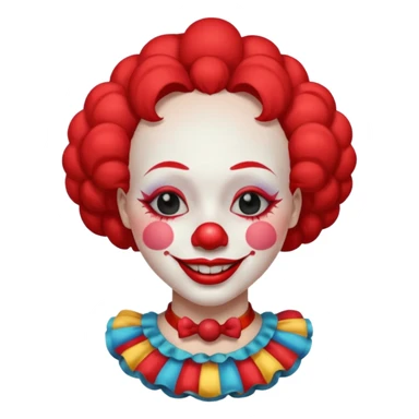 female clown sleeping eyes closed sticker