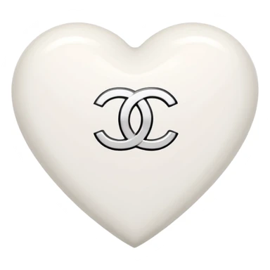 Chanel sport logo white heart sticker