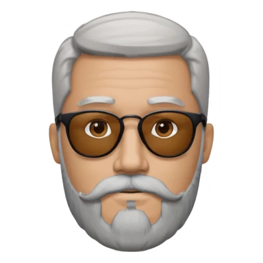 ma, wearing black sunglasses, gray goatee beard sticker