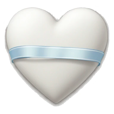 White heart with ribbon sticker