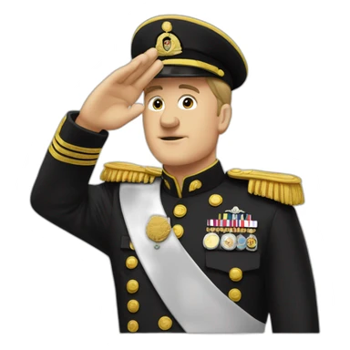 white man saluting dictator sticker