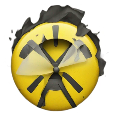 a yellow warning sign sticker